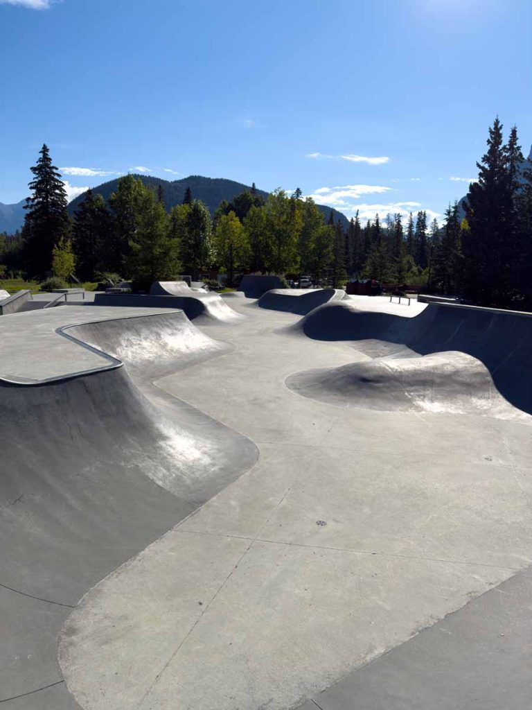 The Banff skateboarding park in Sundance Park.