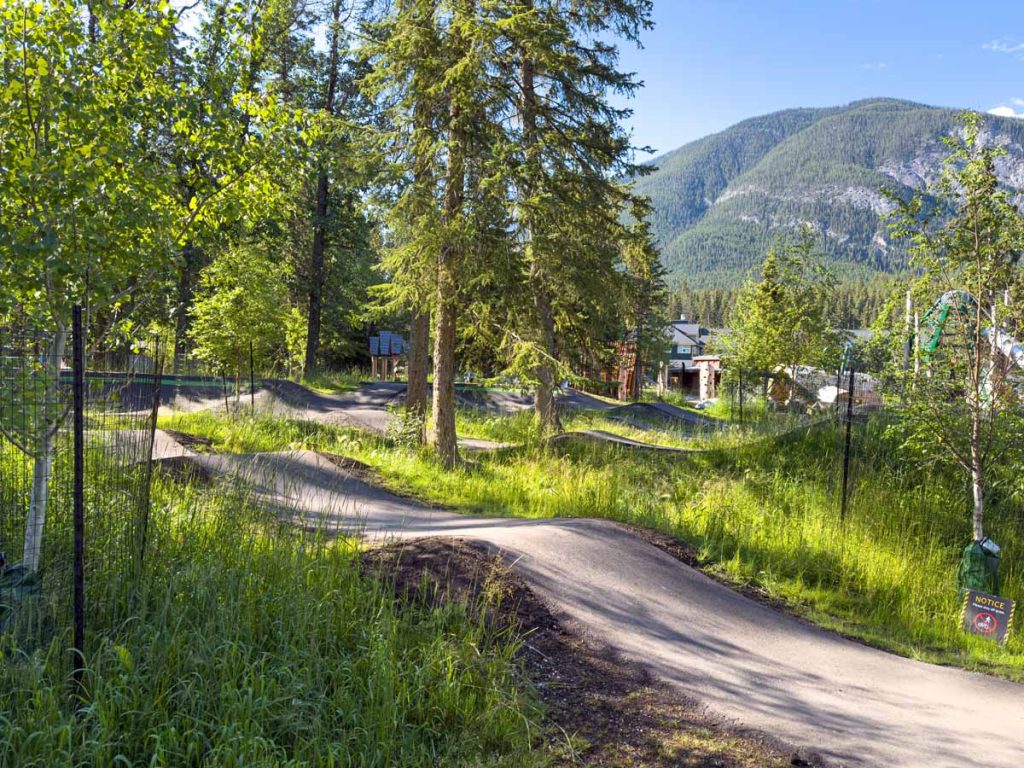 The Banff Pump Track has a beautiful natural setting.